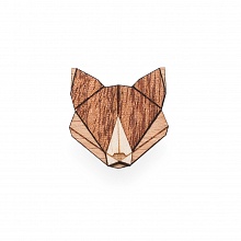 Dámská dřevěná brož Fox Brooch